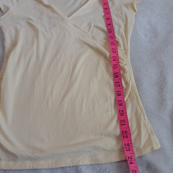 Nautica Vintage Women's Size Small Butter Yellow Cotton Shirt - Picture 10 of 11